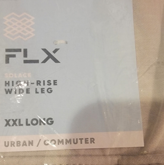 NWT FLX Women's High-Rise Wide Leg Pants Cream Sz XXL Long - Picture 2 of 4